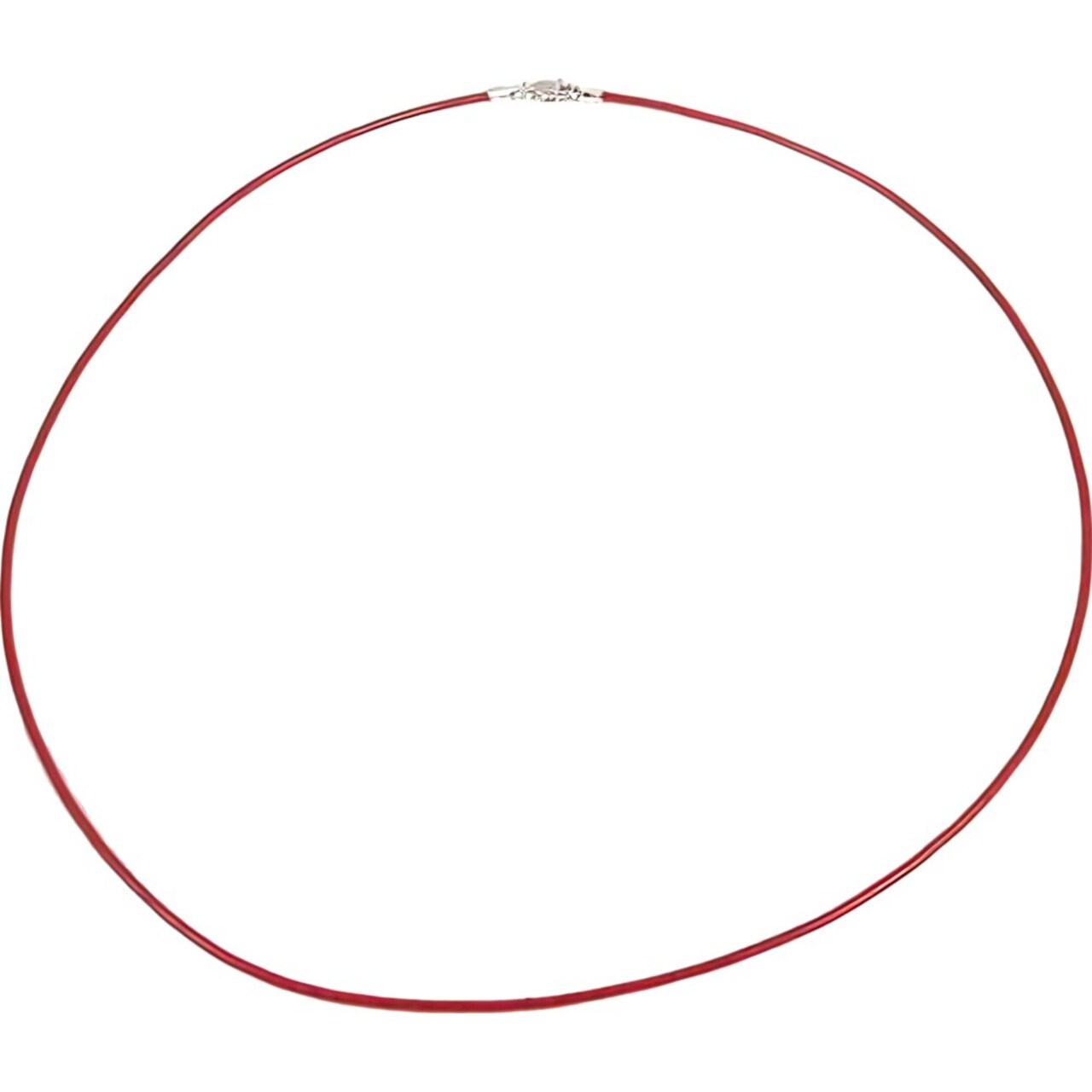 Leather Cord Necklace Red 16&#x22;